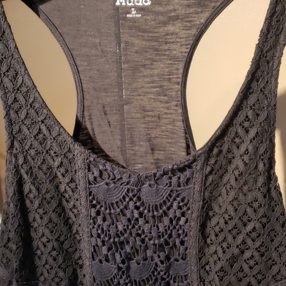 Mudd lace black tank top. Size L - Picture 2 of 7